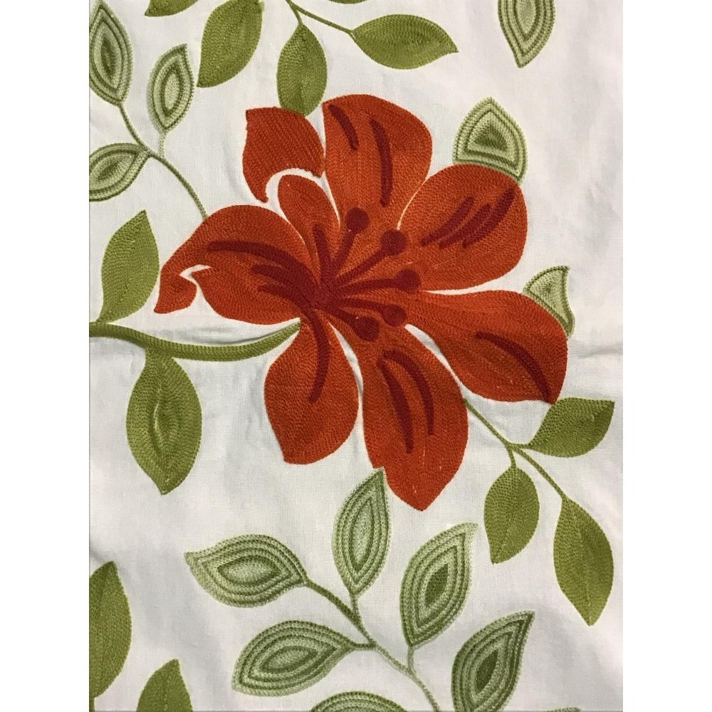 Pier 1 Imports Floral Embroidered Table Runner 14x72 Cotton Lined Boho Whimsical - Picture 7 of 12